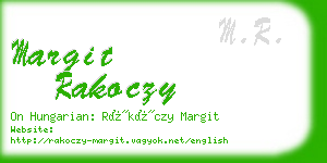 margit rakoczy business card